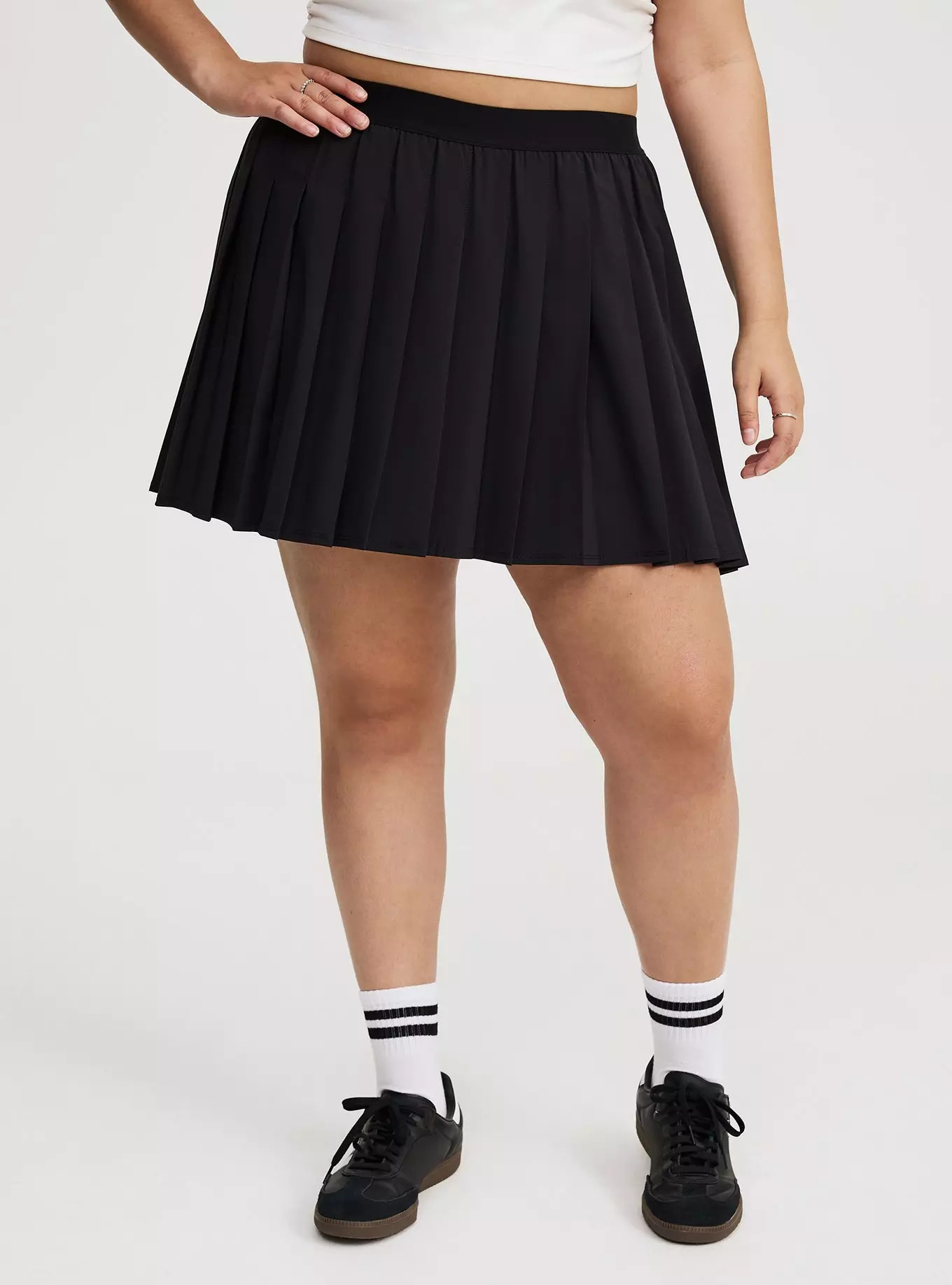 Tech Jersey Pleated Active Skirt With Bike Short | Torrid (US & Canada)