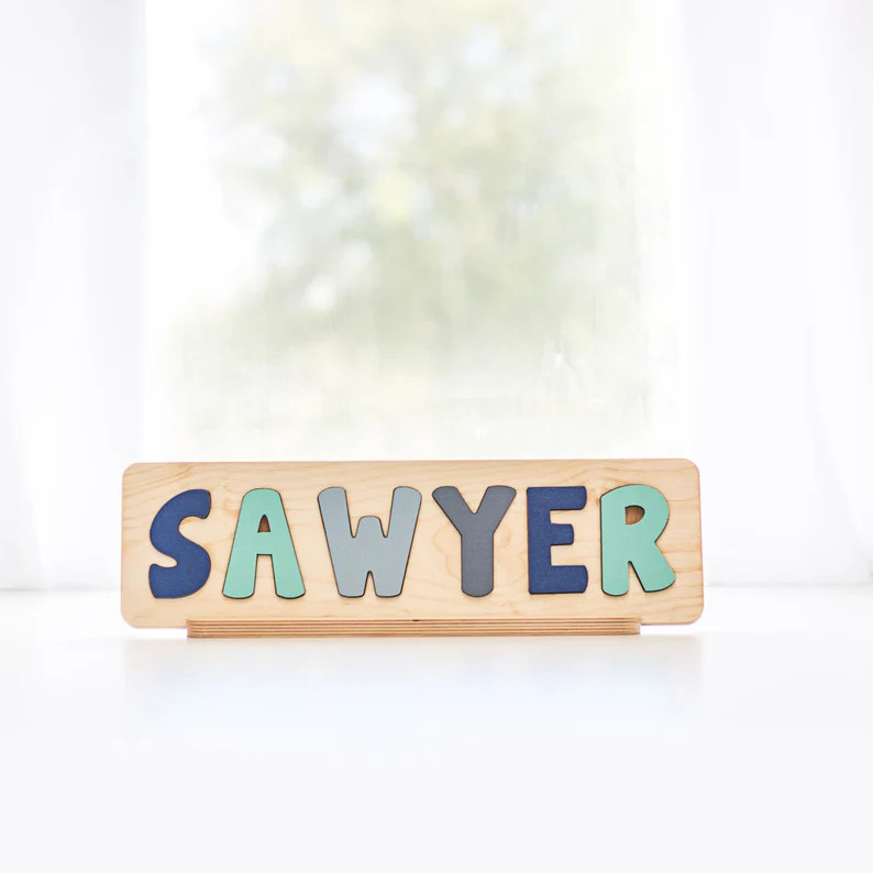 Wooden Name Puzzle, Christmas Gift for Kids, Name Puzzles for Toddlers, Montessori, First Birthda... | Etsy (US)
