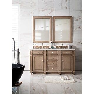 Bristol 60" Double Vanity, White Washed Walnut | Bed Bath & Beyond