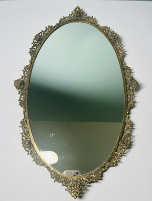 Vintage Ormolu Mirror Vanity Gold Roses Gilt Brass Dresser Oval Tray 21” X 13” | eBay US
