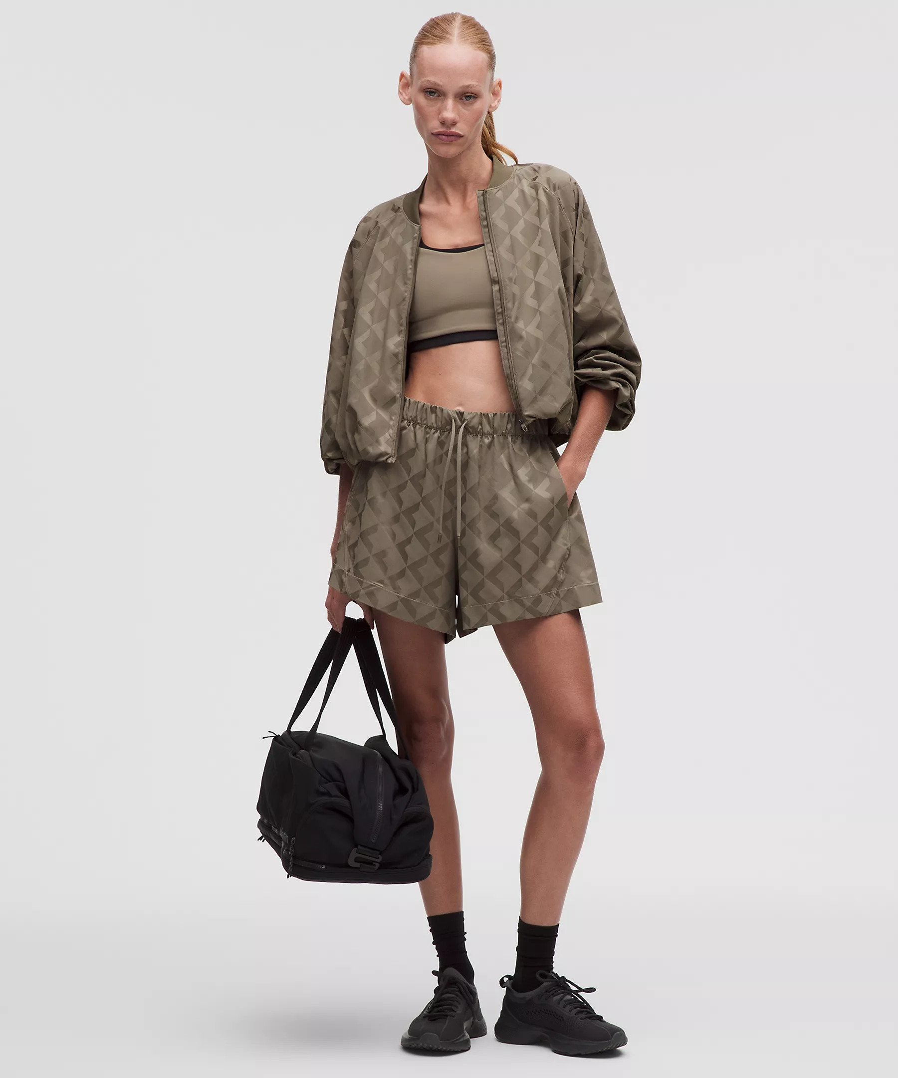 Monogram Satin High-Rise Track Short 4" | Lululemon (US)