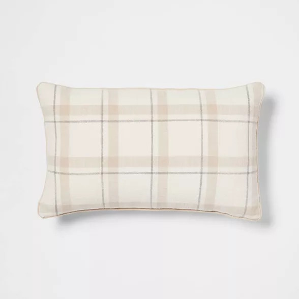 Woven Striped with Plaid Reverse Throw Pillow - Threshold™ | Target