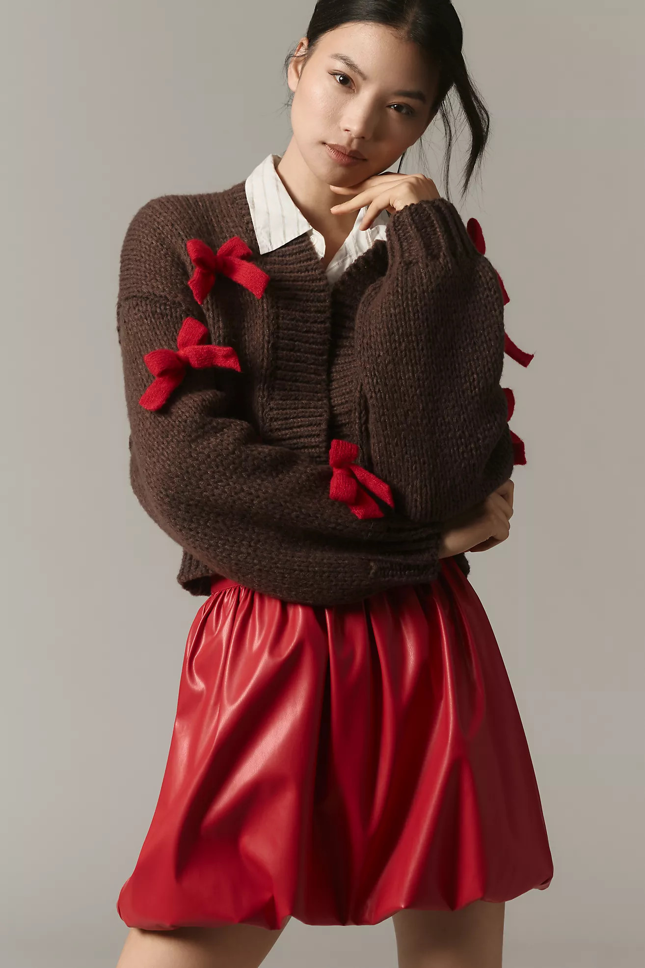 The Alicia 3D Bow Cropped Cardigan Sweater by Maeve | Anthropologie (US)