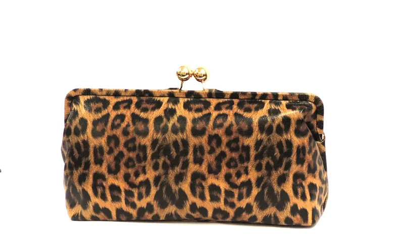 Retro Large Leopard Print Vintage style 1950s Clutch Bag | Etsy (US)