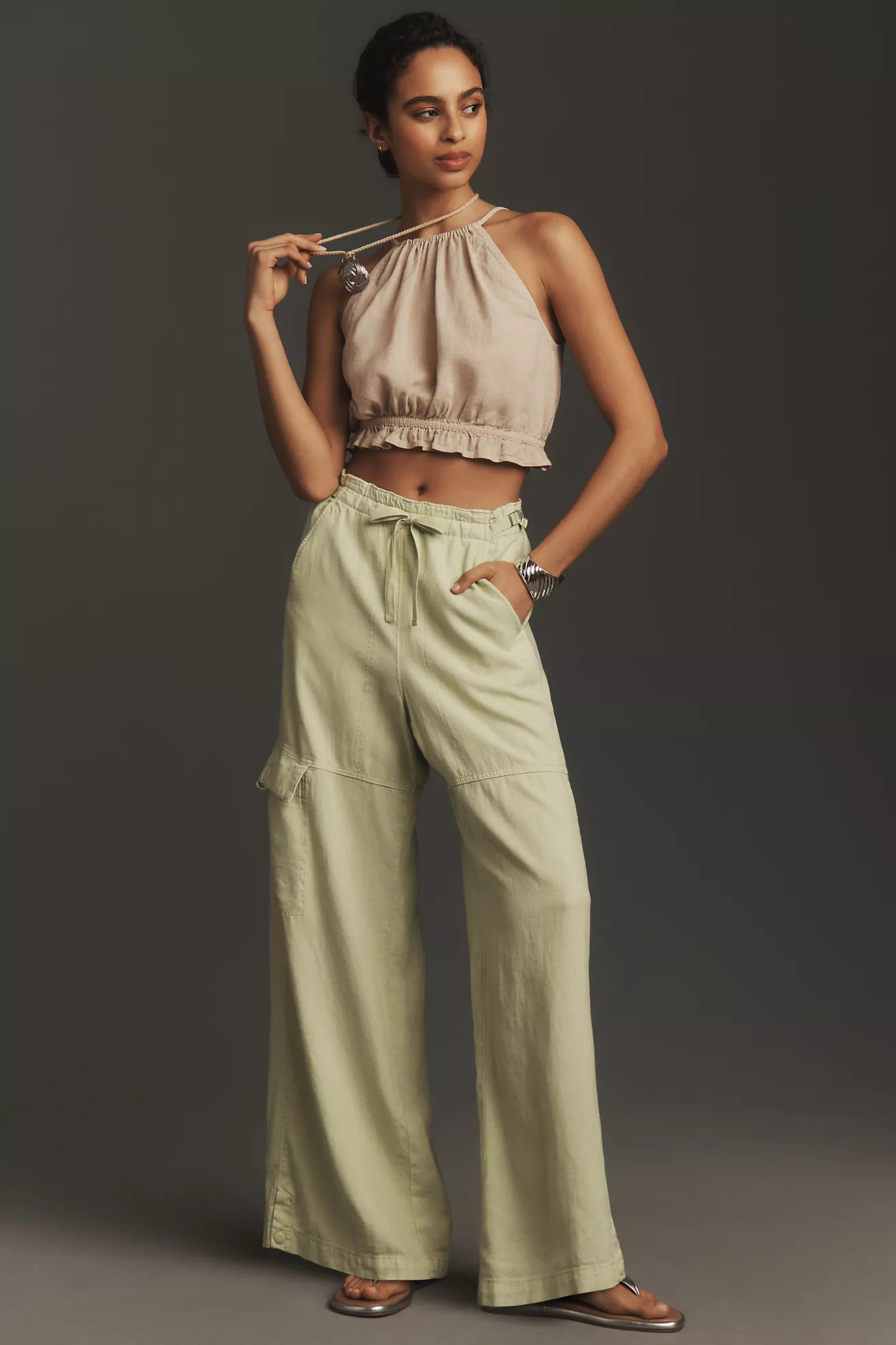Pilcro Linen Beach Cargo Pants | Anthropologie (US)