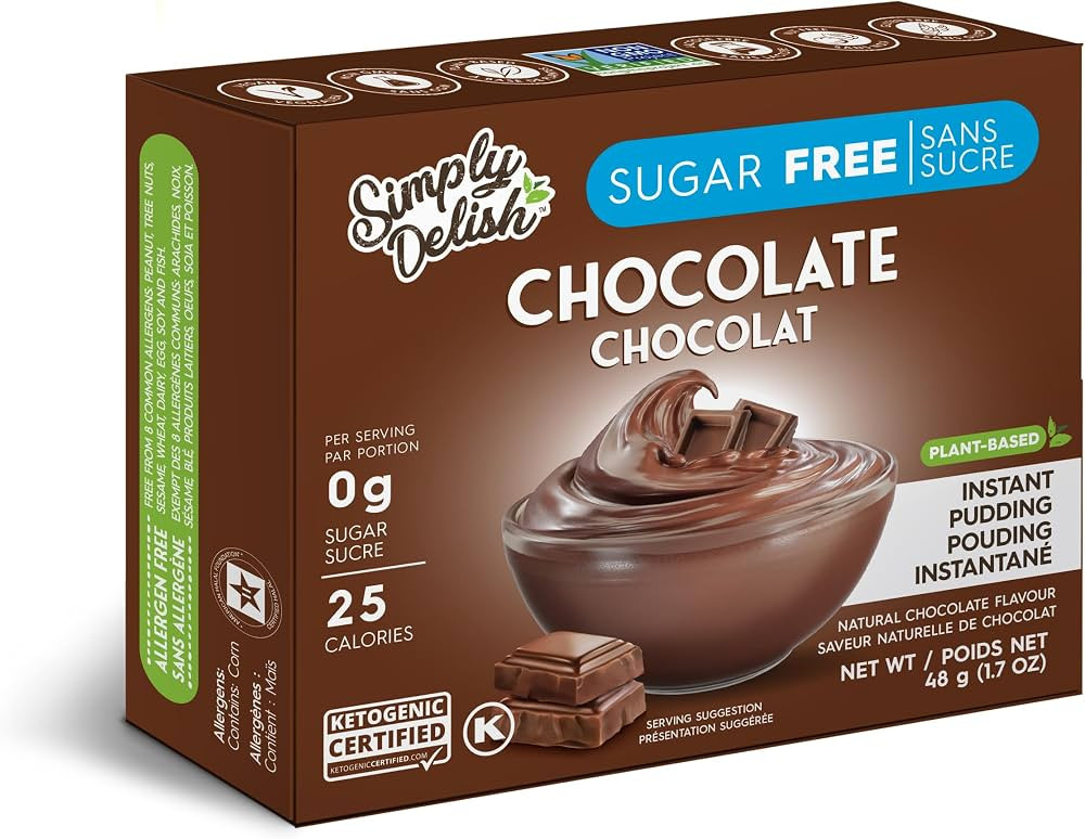 Simply Delish Sugar-Free Pudding Mix and Pie Filling - Chocolate Flavor - 48 gr - Vegan, Gluten F... | Amazon (CA)