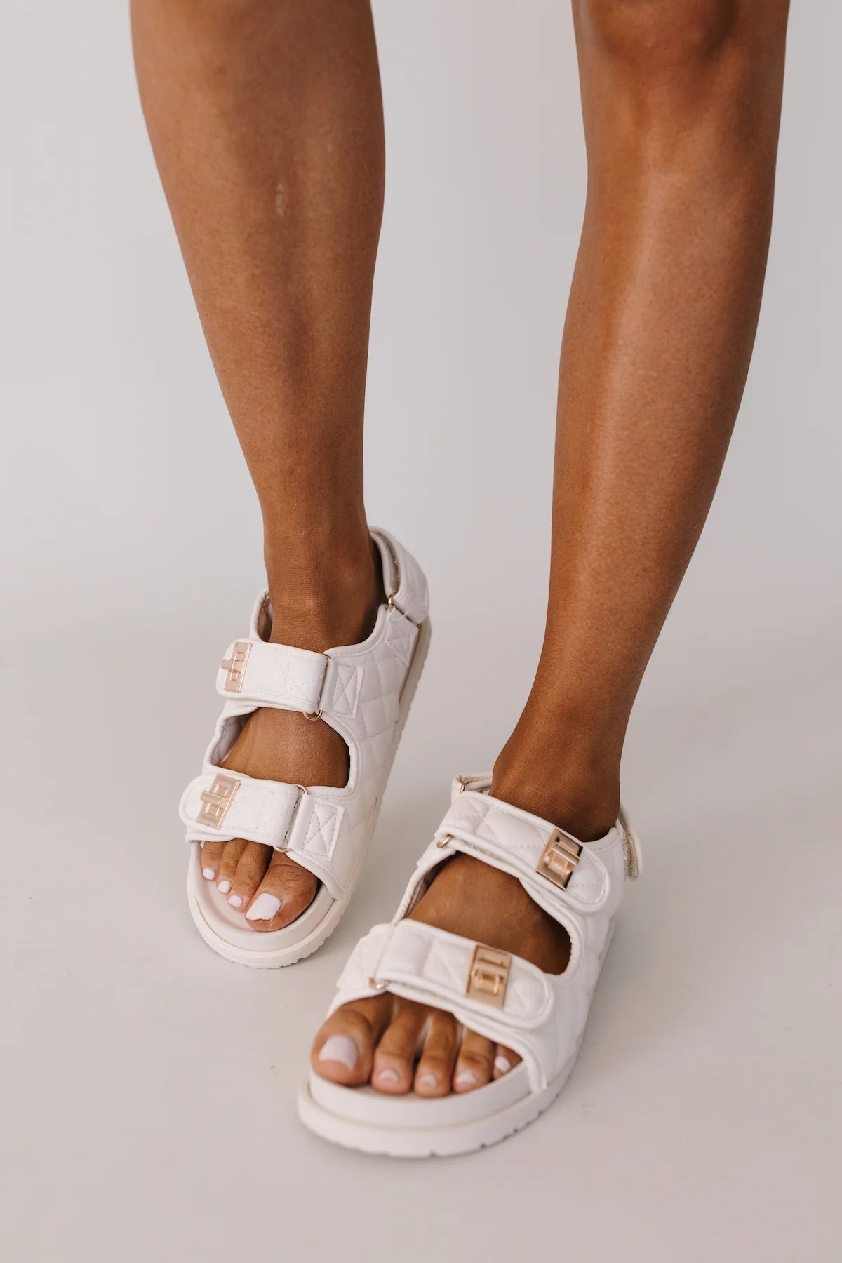 Nikki Ivory Buckle Sandals | The Post