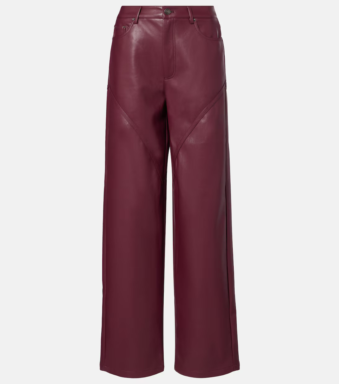 Mid-rise faux leather wide-leg pants | Mytheresa (INTL)