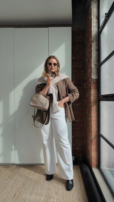 1/30 midsize spring outfit ideas 🌷

Uniqlo white jeans [W34 L33]

Skims black smoothing t-shirt [1X]

Vagabond black heel boots [size up!]

Frankie shop oversized blazer [L]

Reformation cashmere beige knit [L]

Loewe sand puzzle bag [dupe tagged]

Free People sunglasses [Celine triomphe dupe!]

spring outfit // midsize outfit // midsize style // spring outfit idea // spring style // midsize fashion // spring fashion // outfit inspiration // spring look 

#LTKmidsize #LTKSeasonal #LTKstyletip