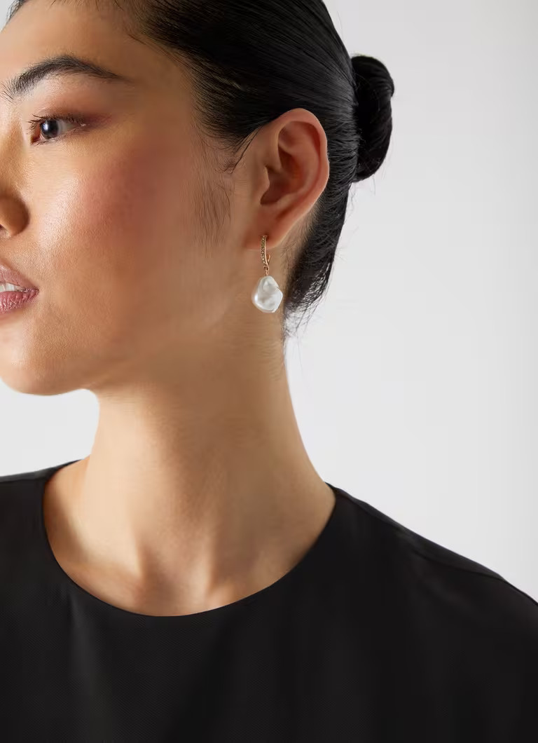 Calla Pearl Gold Statement Earrings | L.K. Bennett (UK)