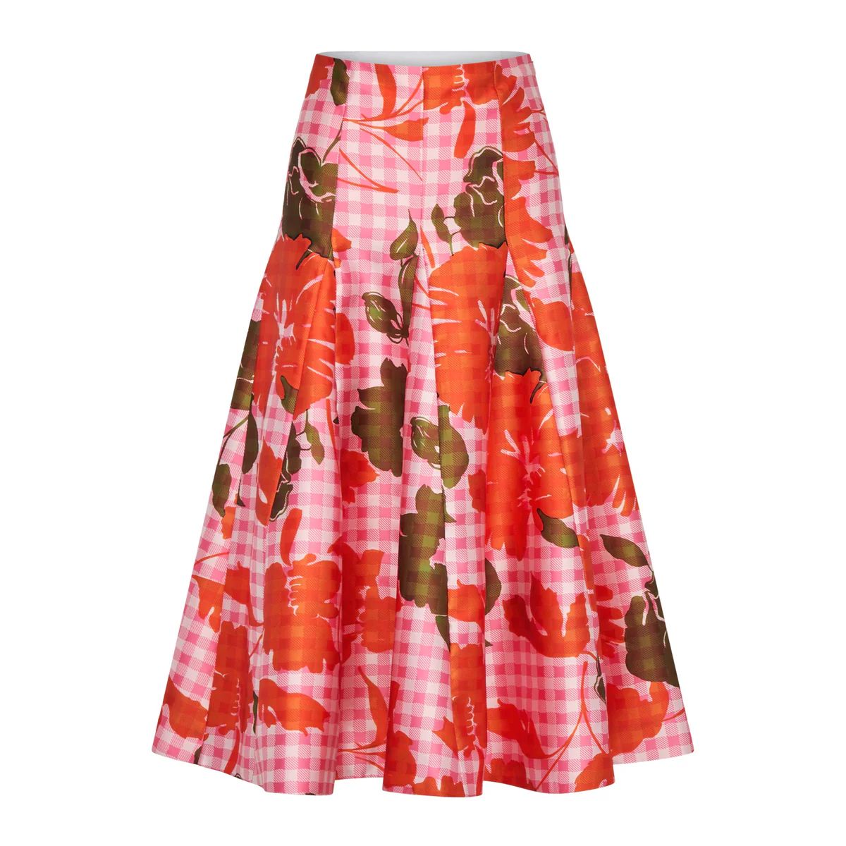 Maia Skirt in Floral Gingham Mikado | Over The Moon Gift