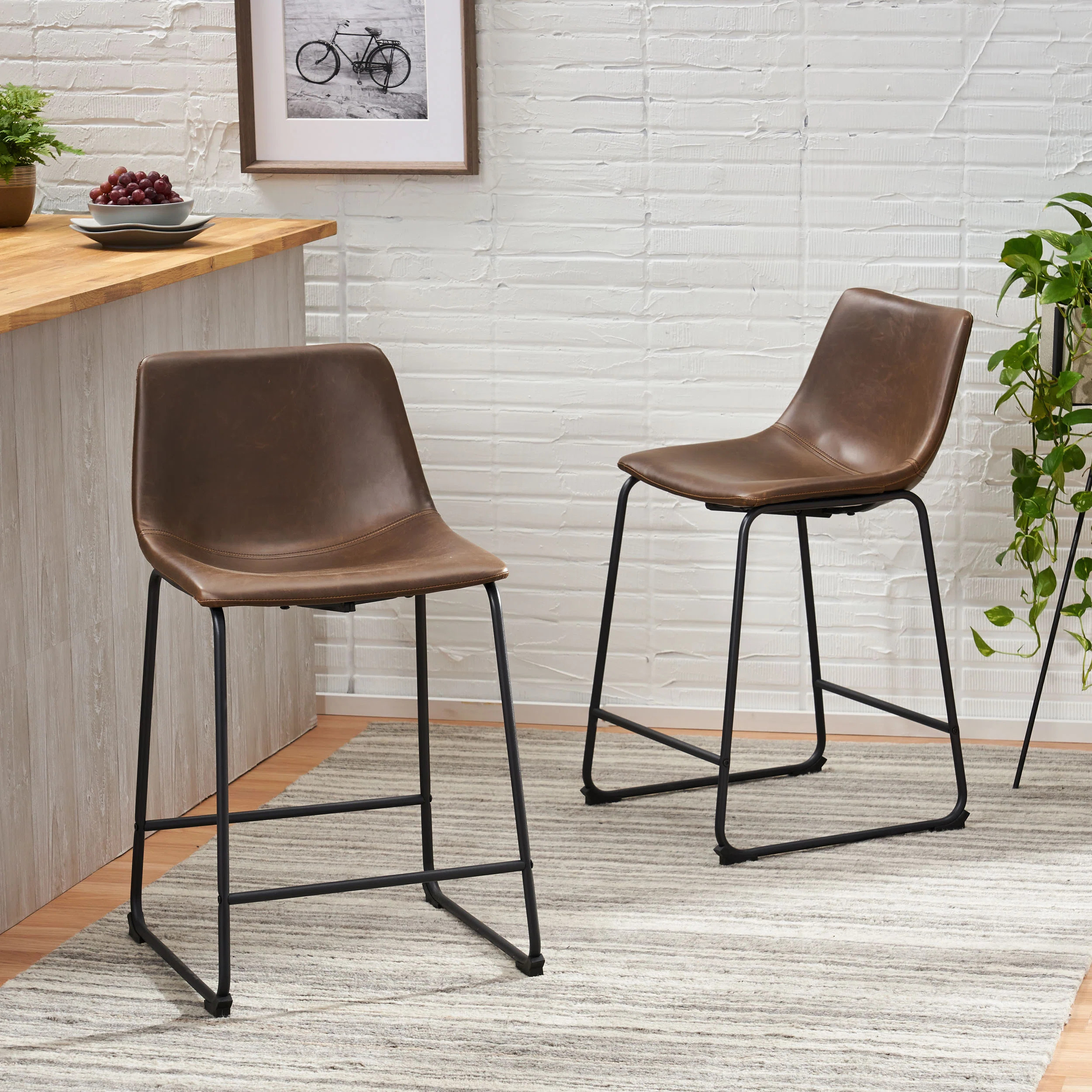 Cobina Upholstered Counter & Bar Stool (Set of 2) | Wayfair North America