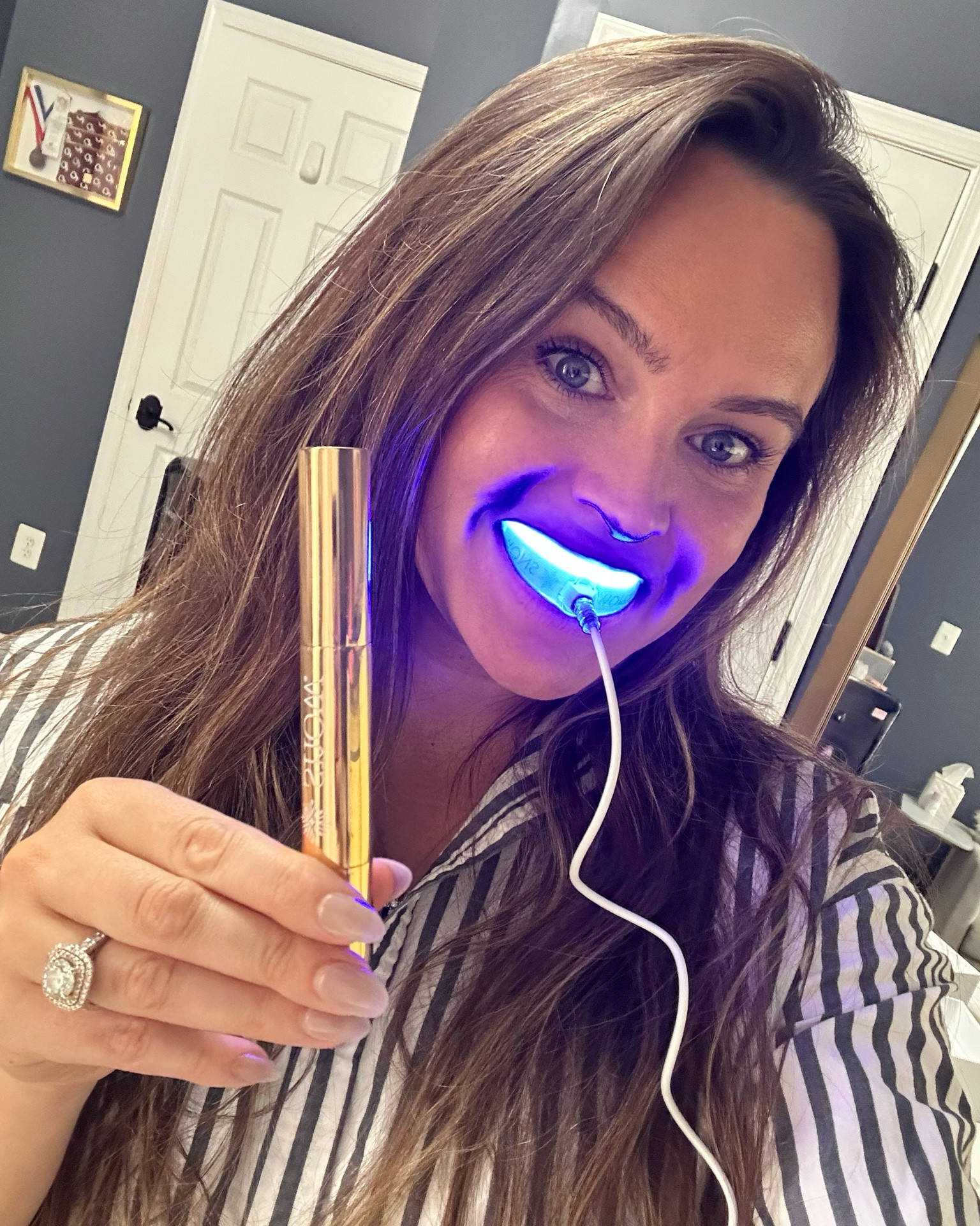 I’ve had this at home teeth whitening device for 5 years now and I pull it out once a year to cut down on all the wine/coffee stains 😁 as someone with sensitive teeth, this hasn’t caused discomfort at all. Highly recommend!

#LTKBeauty #LTKmorningroutine
