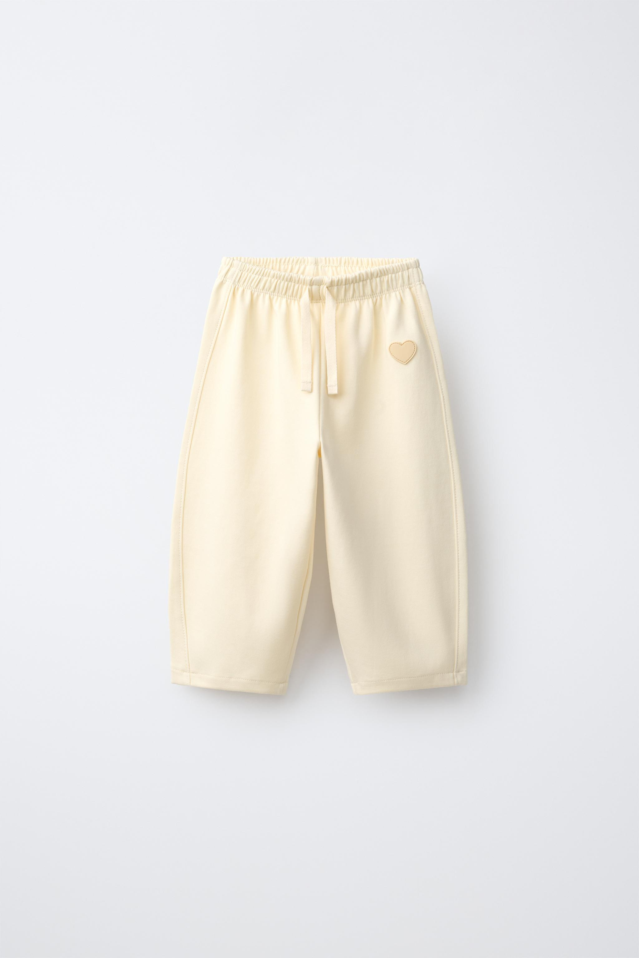 RUBBERIZED HEART INTERLOCK BARREL PANTS | Zara US