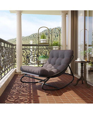 Outdoor Rocking Chair  , Modern Comfy Lounge Rocker Chair, Sturdy Metal Frame, Suitable for Livin... | Macy's