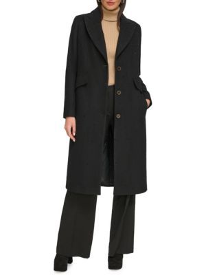 DKNY Wool Blend Long Coat on SALE | Saks OFF 5TH | Saks Fifth Avenue OFF 5TH