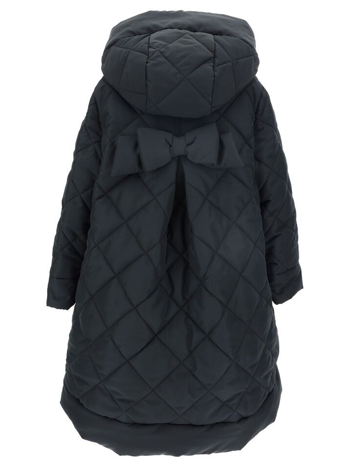 Quilted down jacket with bow | Monnalisa