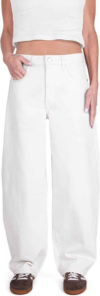 Womens Baggy Barrel Jeans Wide Leg Mid Rise Premium Denim Pants | Amazon (US)