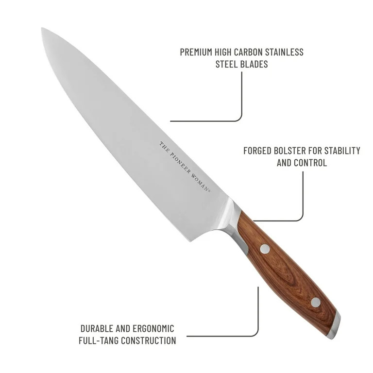 The Pioneer Woman 14-Piece Knife Block Set, Wood | Walmart (US)