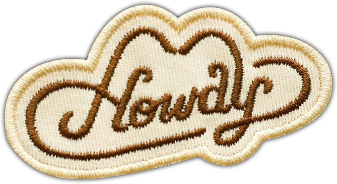Howdy Cowboy Hat Embroidered Patch Western Fabric Applique Embroidery Patches Southern Cowgirl Mi... | Amazon (US)