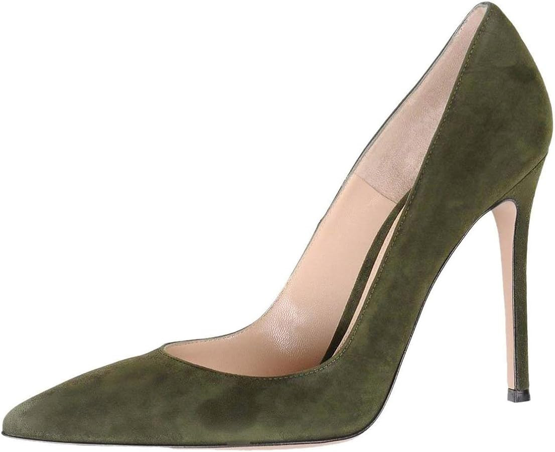 SAMMITOP Women's 10cm High Heel Pumps Slip-on Pointed Toe Sexy Dress Shoes | Amazon (US)