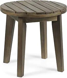 Christopher Knight Home Parker Outdoor 16" Acacia Wood Side Table, Gray Finish | Amazon (US)