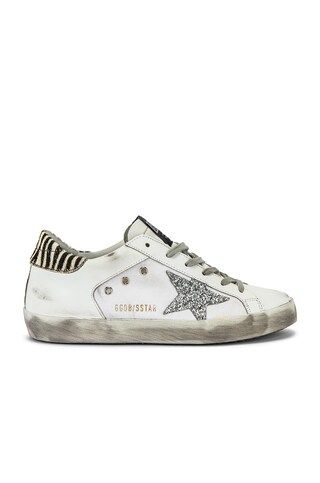 Golden Goose Superstar Sneaker in White & Silver Glitter from Revolve.com | Revolve Clothing (Global)