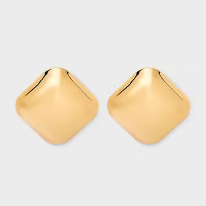 Square Domed Earrings - A New Day™ Gold | Target
