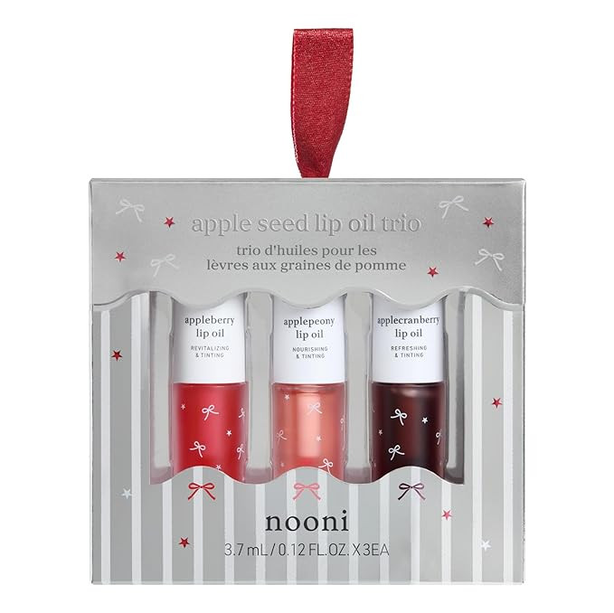 NOONI Korean Lip Oil Stain Set - Appleseed Lip Oil Trio | 2025 Holiday Ribbon Limited Edition, Ko... | Amazon (US)