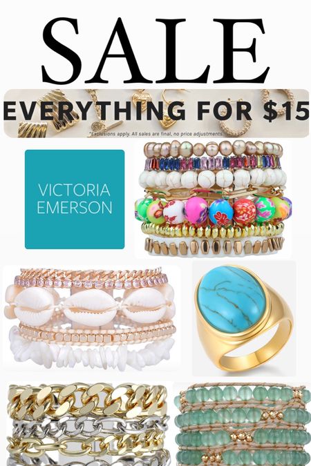 Mother’s Day gift guide: is Victoria Emerson clearance sale comes just in time for Mother’s Day!  She will love these beautiful bracelets, rings, earrings, Apple Watch straps, and more!  Everything is $15!  

#LTKfindsunder50 #LTKsalealert #LTKGiftGuide