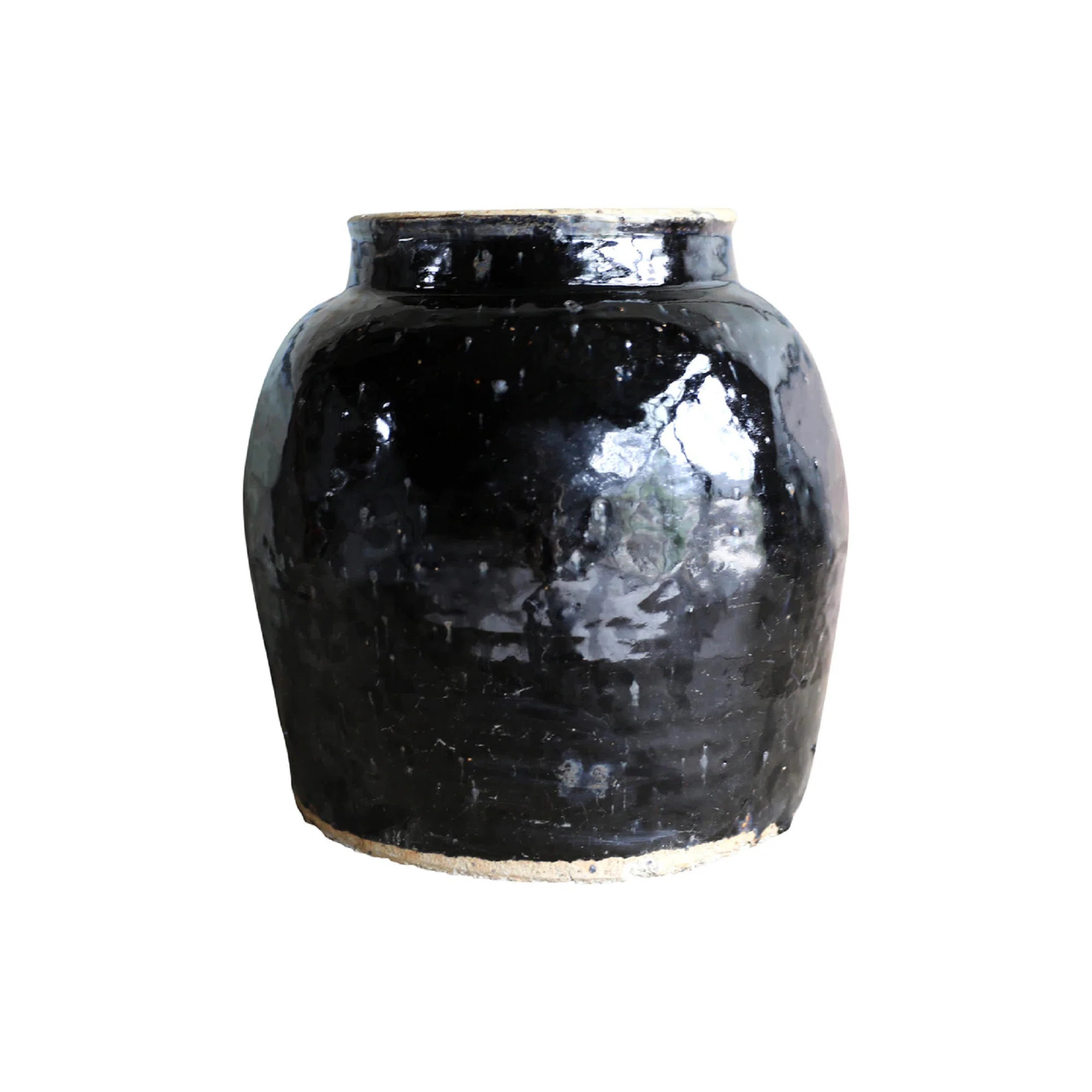 Lily's Living Large Vintage Oil Pot With Black Glaze, 11 Inch Tall | Perigold | Perigold