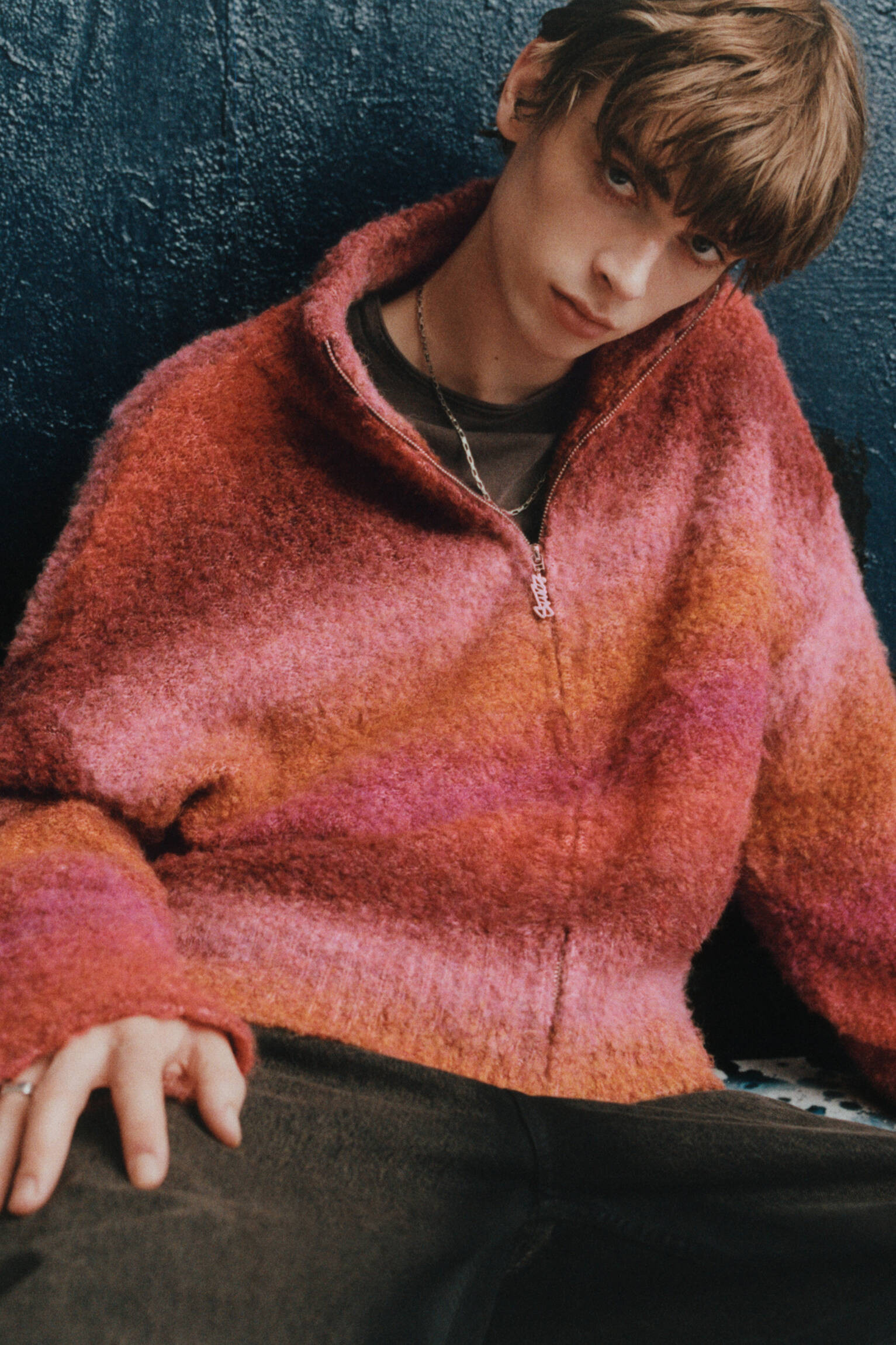 High neck zip-up cardigan - pull&bear | PULL and BEAR UK