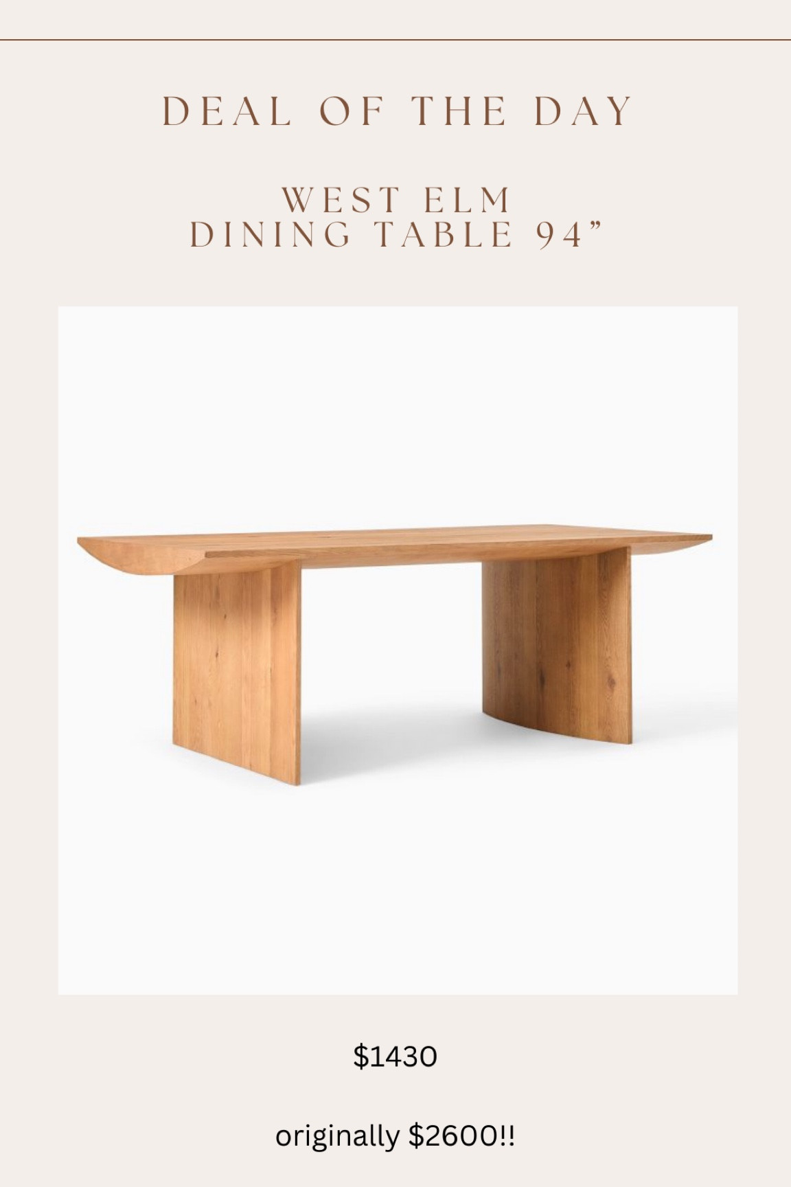 Oh my goodness I am in love with the base of this west elm dining table!!! So unique & over $1000 off 🤯😍🙌🏻 if you’ve been looking for a larger dining table, this is such a great sale & price for this style. Worth the wait!

#LTKsalealert #LTKhome #LTKSpringSale