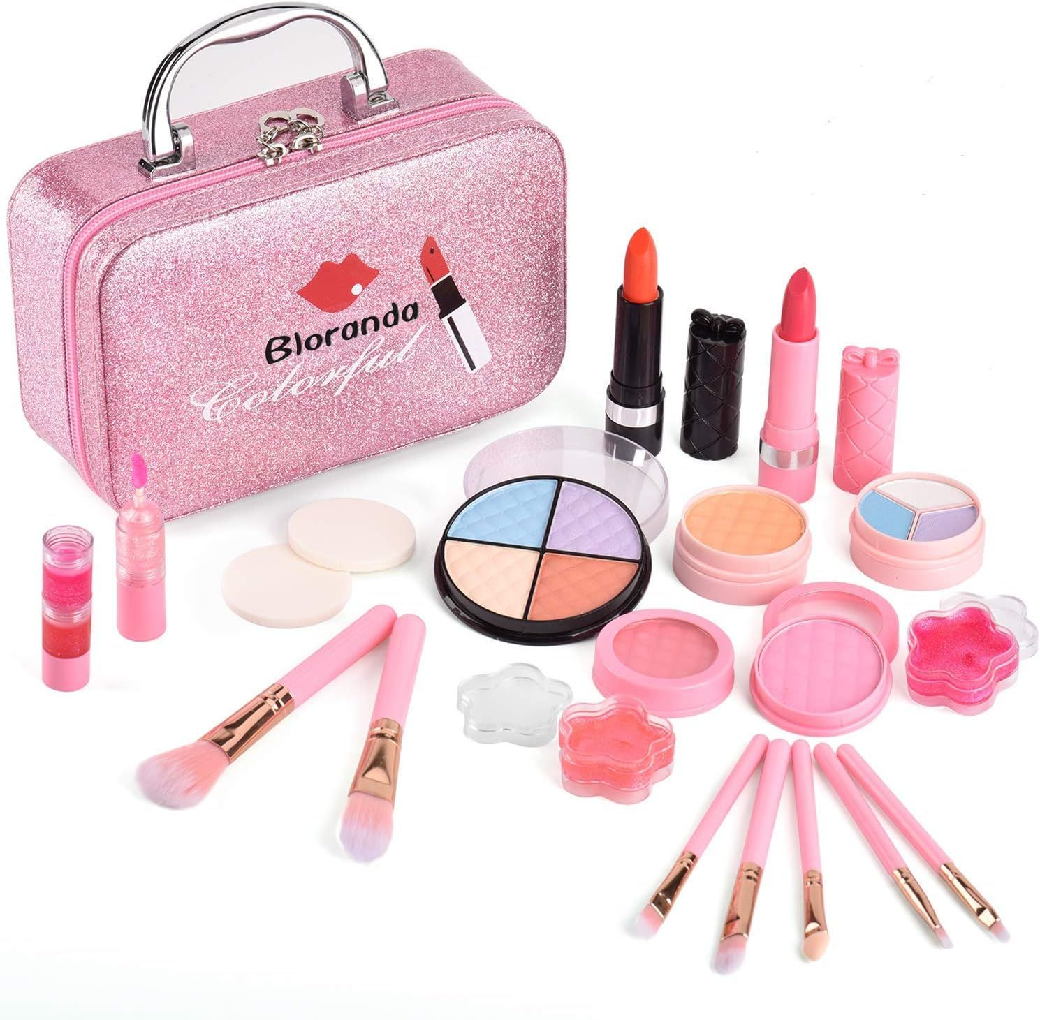 Bloranda Real Makeup Toy for Girls,Safe & Non-Toxic Washable Cosmetics with Box for Party Game Ea... | Amazon (US)