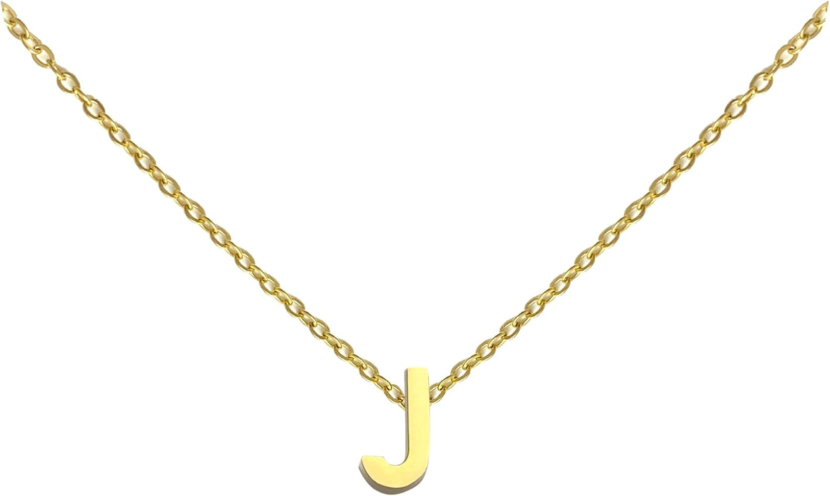 Necklaces For Women Initial Necklaces Letter Necklace Gold Silver Plated A-Z Pendant Titanium Nec... | Amazon (US)