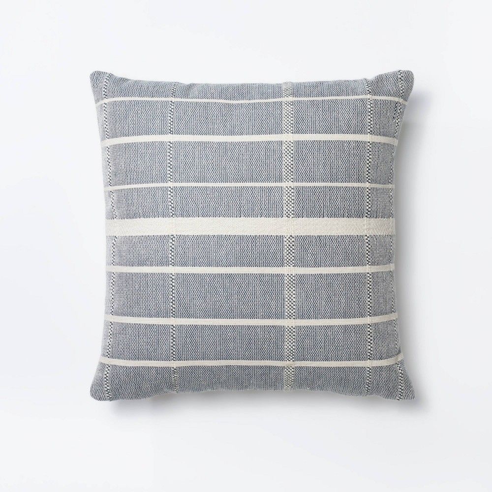 Woven Striped Square Pillow Blue/Cream - Threshold designed with Studio McGee | Target