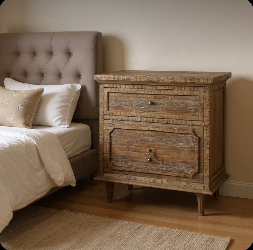 Wayfair’- rustic wood nightstand with charger. On sale. A cozy bedroom refresh 

#LTKHome #LTKSaleAlert