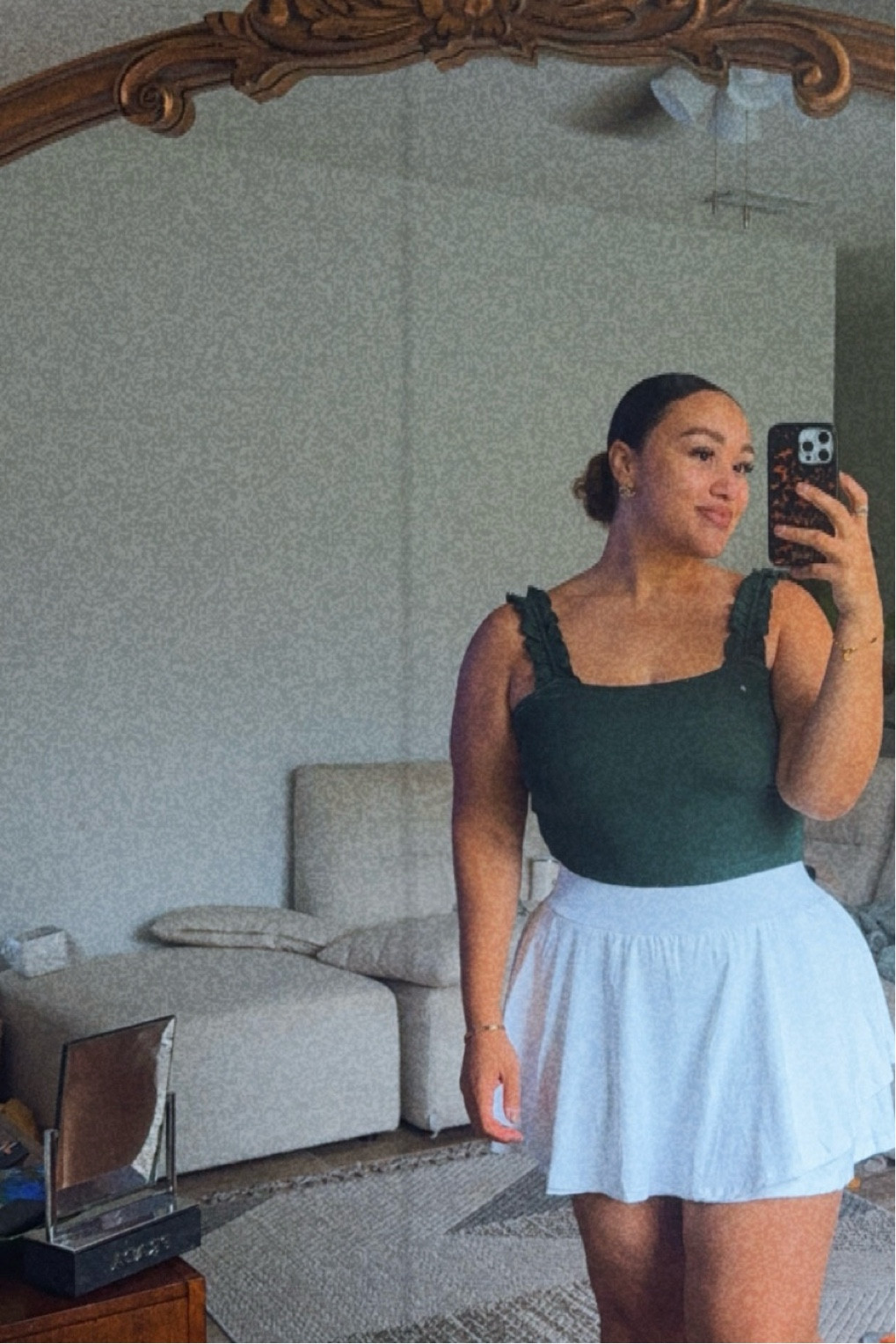 cute + comfy! whole outfit under $45 🤑
Skirt has a nice high rise, compression short & good length!! 
wearing: skirt, XL | tank, L

#LTKSeasonal #LTKFitness #LTKStyleTip