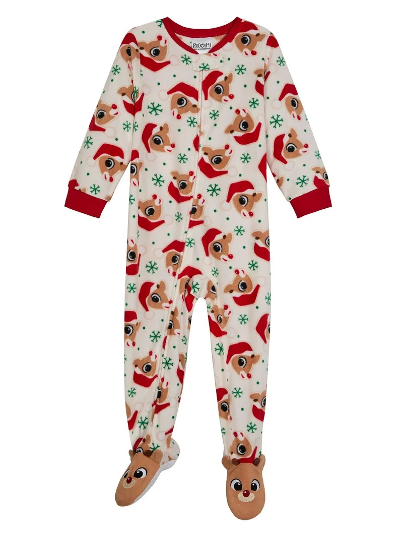 Rudolph Toddler One-Piece Footed Blanket Sleeper, Sizes 12M-5T | Walmart (US)