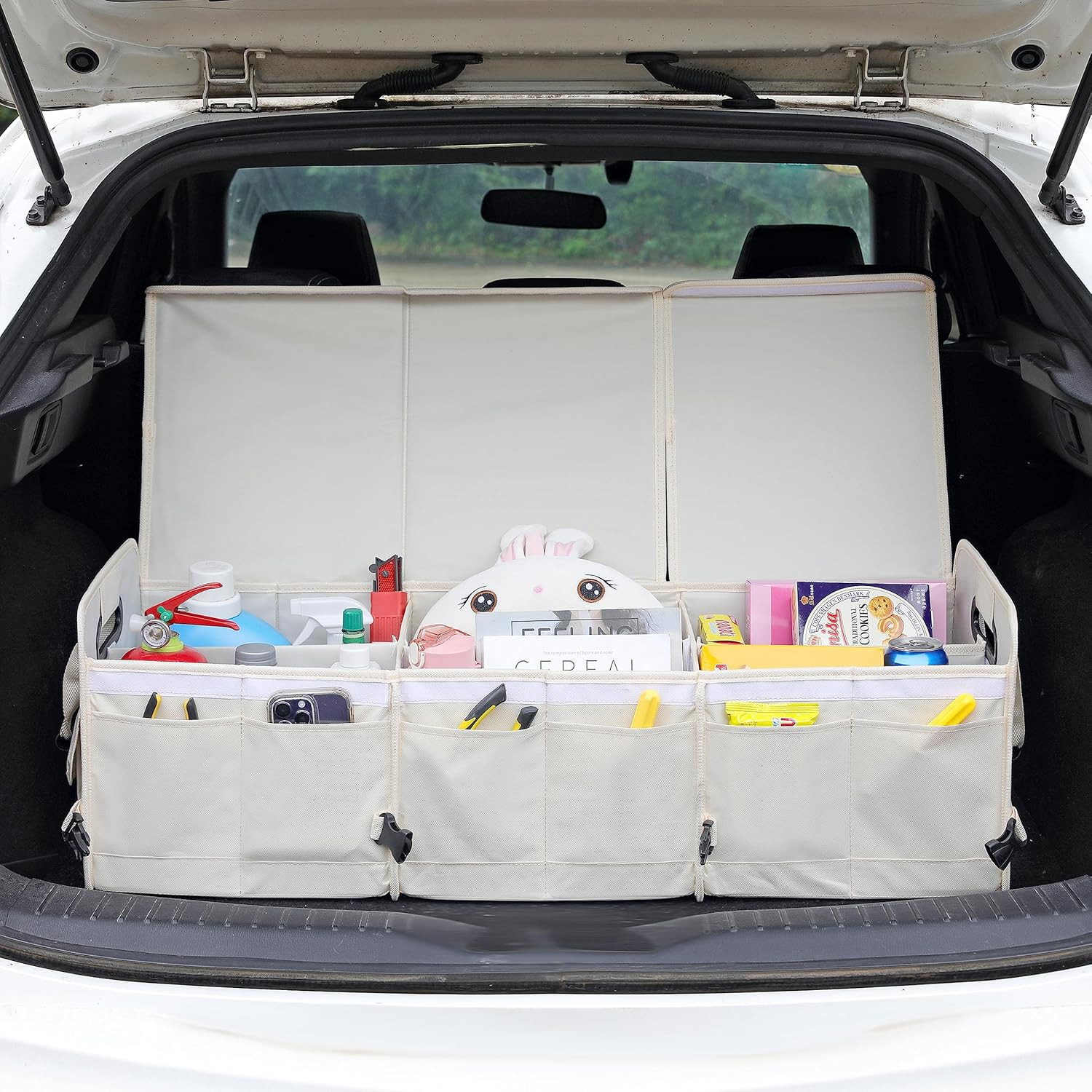 AOKJOY Car Trunk Organizer with Lid Storage Collapsible Multi Compartment Adjustable Straps for S... | Amazon (US)