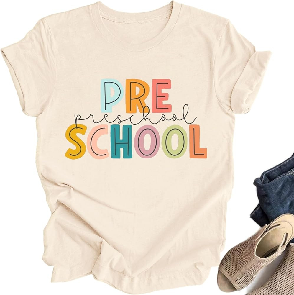 Teacher Shirts for Women: First Day of School Shirt Teacher's Back to School Outfit Graphic Tee | Amazon (US)