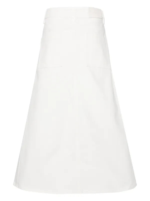 Studio Nicholson Baringo Denim Midi Skirt | White | FARFETCH KE | Farfetch Global