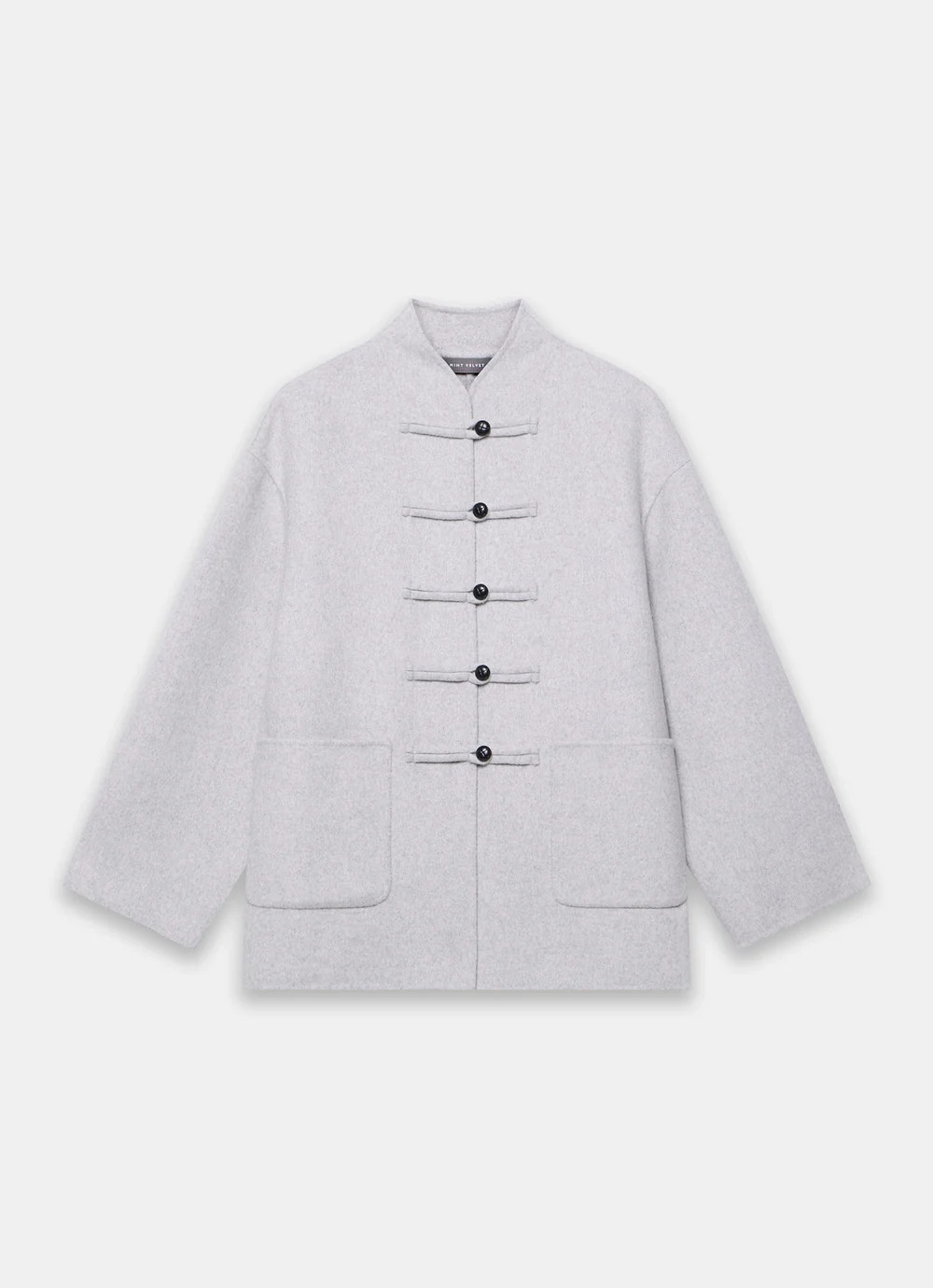 Grey Wool Blend Toggle Detail Coat | Mint Velvet - UK