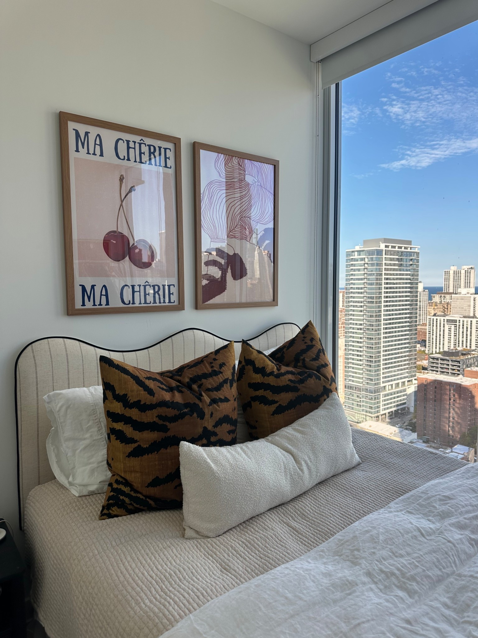 loving my new boucle and tiger pillow shams from amazon