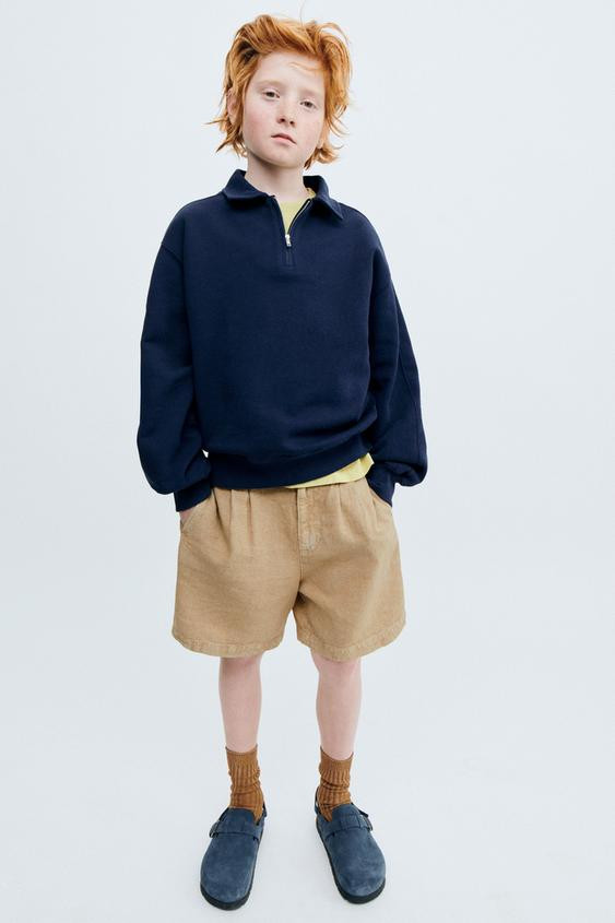 STORIESZ - LINEN BLEND PLEATED SHORTS | Zara US