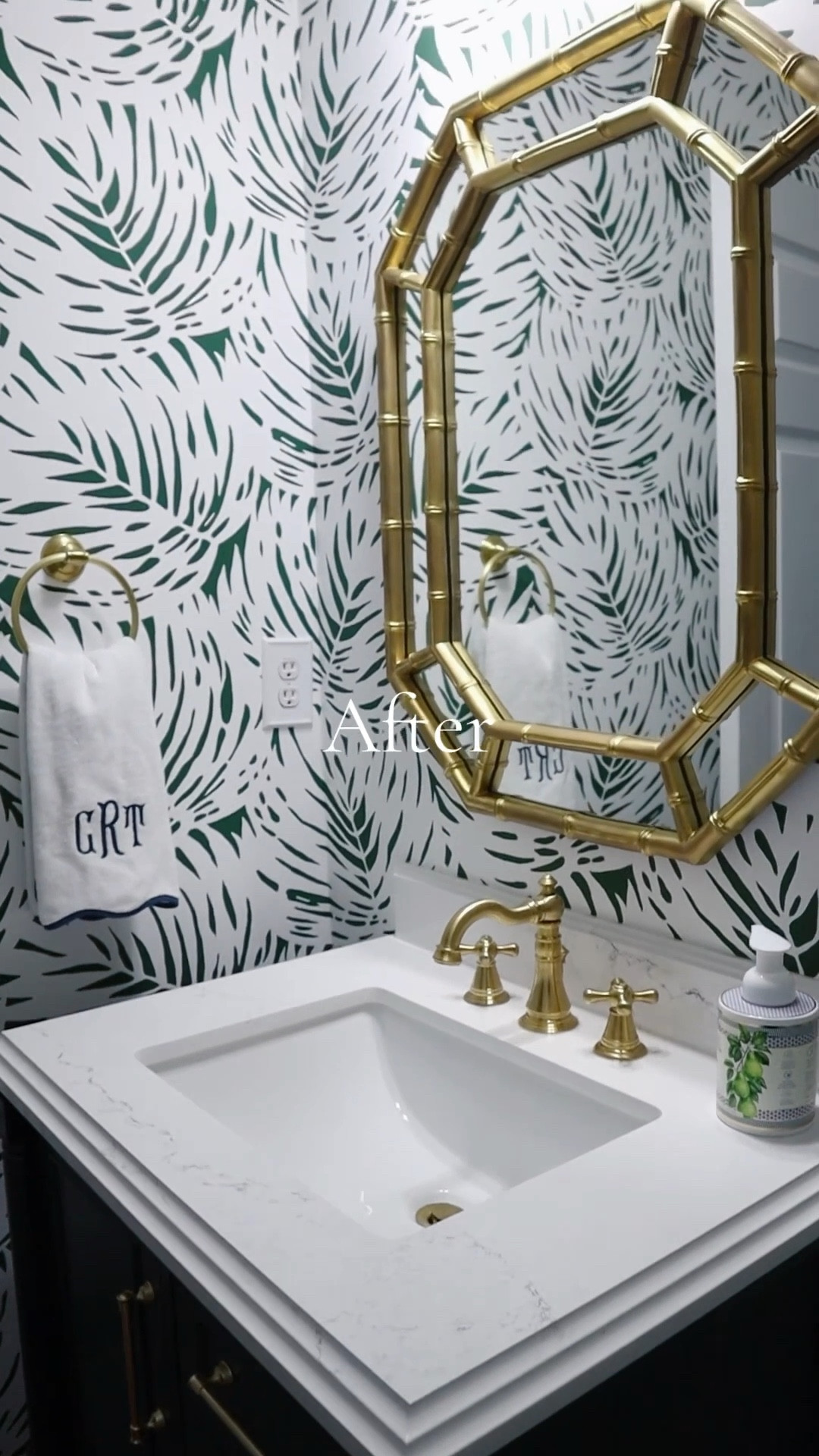Before and after of our powder room 🌴 

#LTKHome