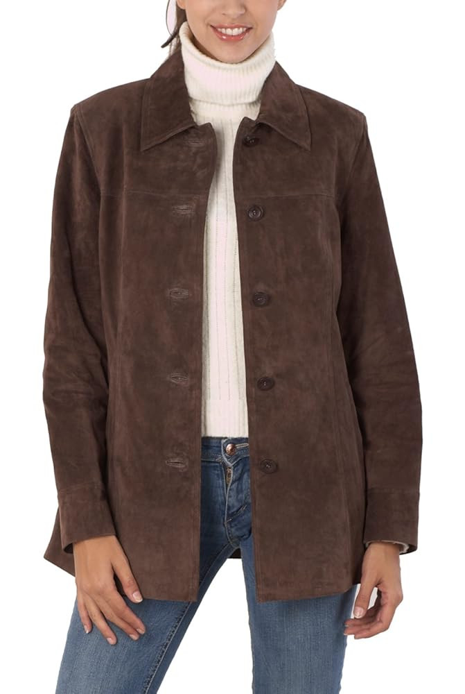 BGSD Women Anna Suede Leather Car Coat (Also available in Plus Size & Petite) | Amazon (US)