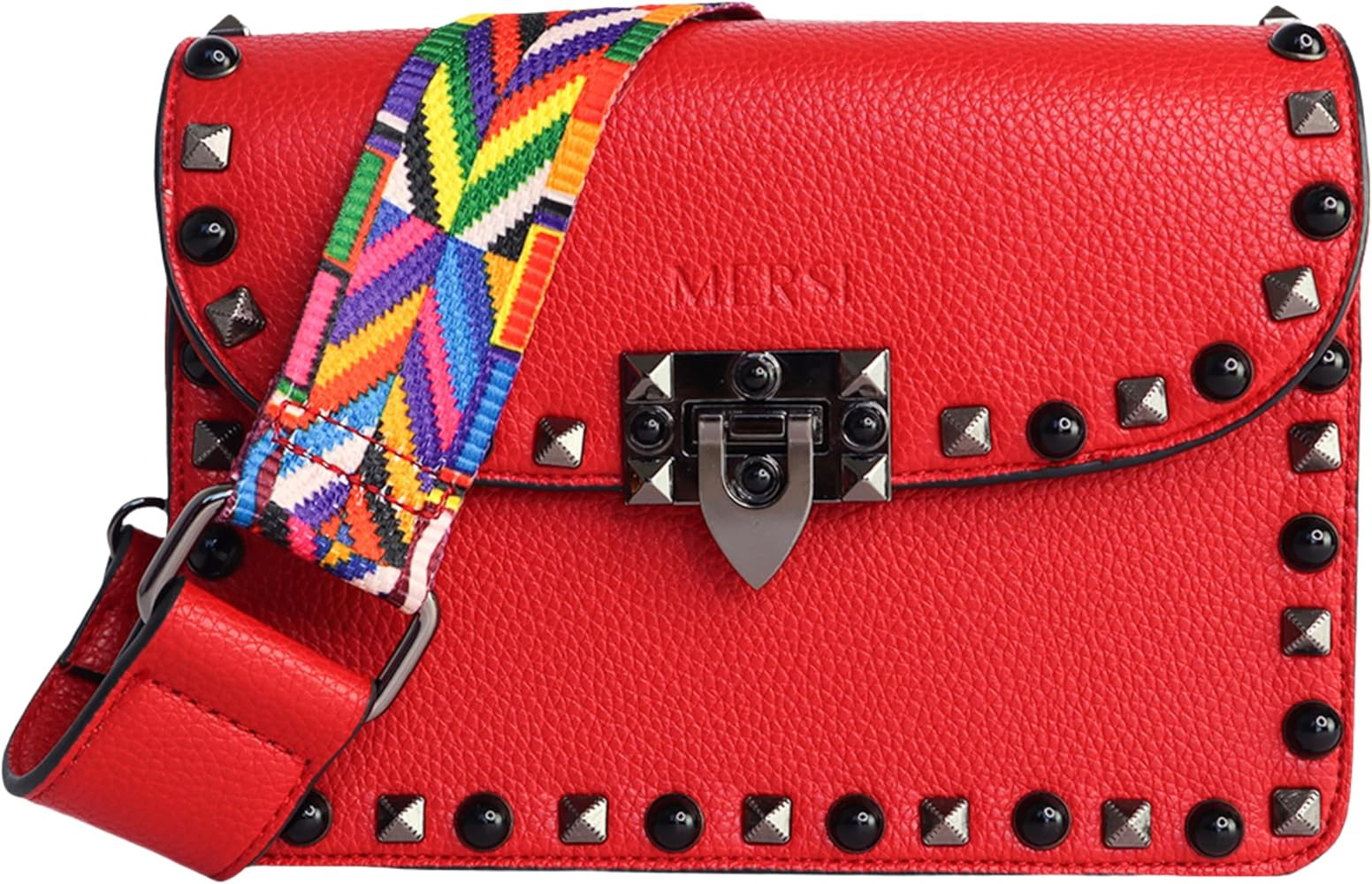 MERSI Ruby Crossbody Purse - A Gorgeous Vegan Leather Purse with Stunning Studded Detail - Includ... | Amazon (US)