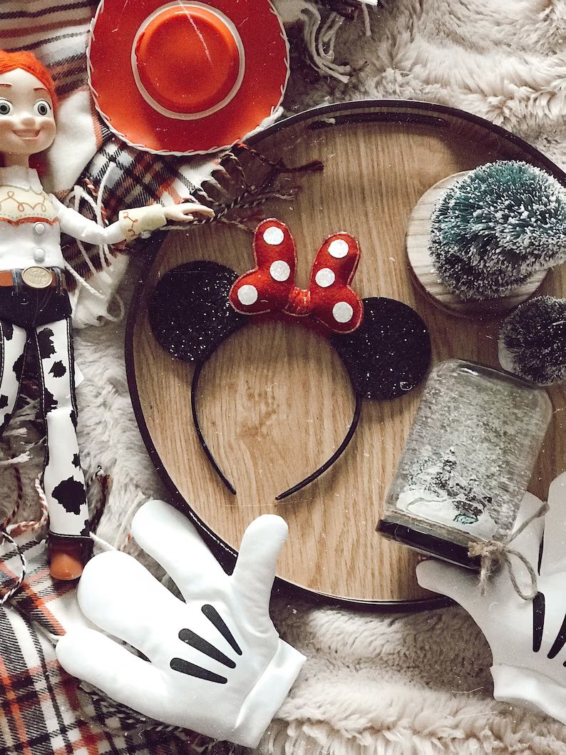 Minnie Mouse Ears Headband, Glitter Mouse Ears, Hard Headband, giddyupandgrow | Etsy (US)