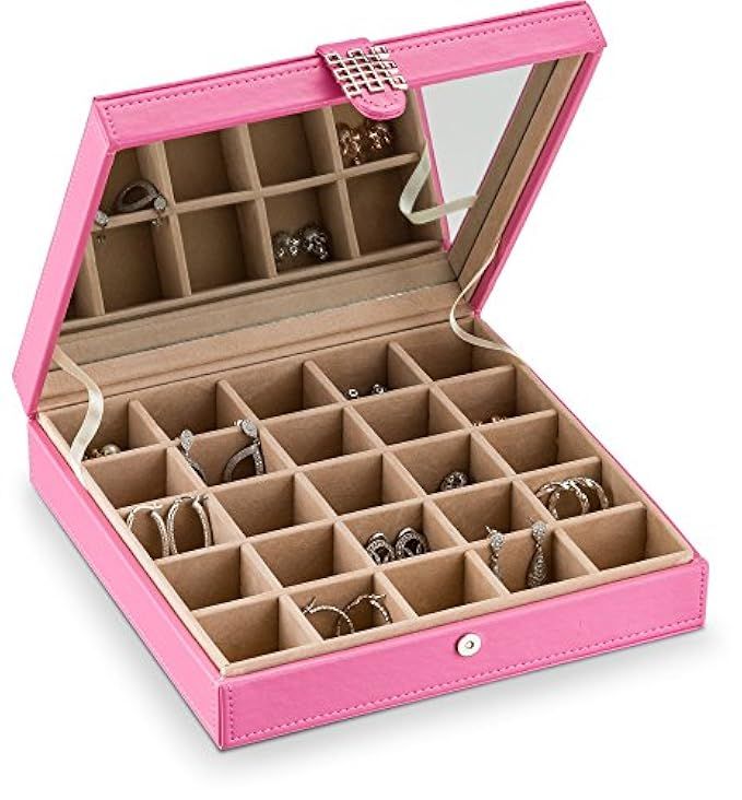 Glenor Co Earring Holder - Classic 25 Section Jewelry Box / Case / Organizer for Earrings, Rings, Ne | Amazon (US)